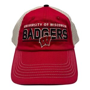 Captivating Wisconsin Badgers Hat Cap‎ Snapback Trucker Adjustable Red Football